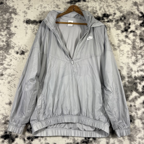 Nike Sportswear Rind Runner Anorak Jacket Mens Size Medium Unlined Gray DQ4910 - Picture 1 of 14